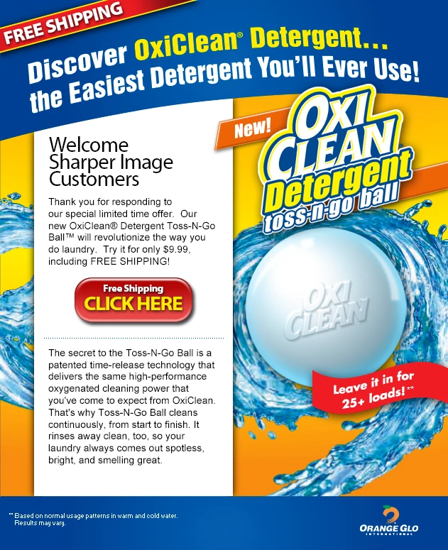 Oxi Clean Landing Page Example