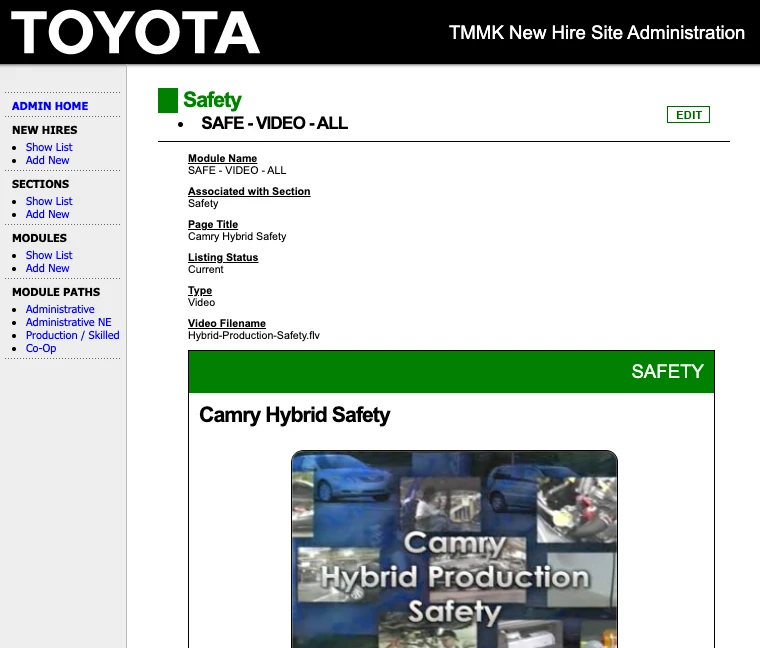 TMMK Website Example